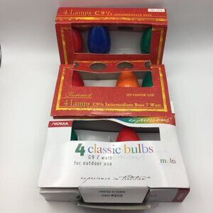 Christmas 8 Replacement C9 Bulbs 7 Watt Outdoor Lights Red Green Blue Orange